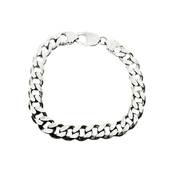 Textured Miami Cuban Bracelet Made in Italy 925 - Picture 2 of 4